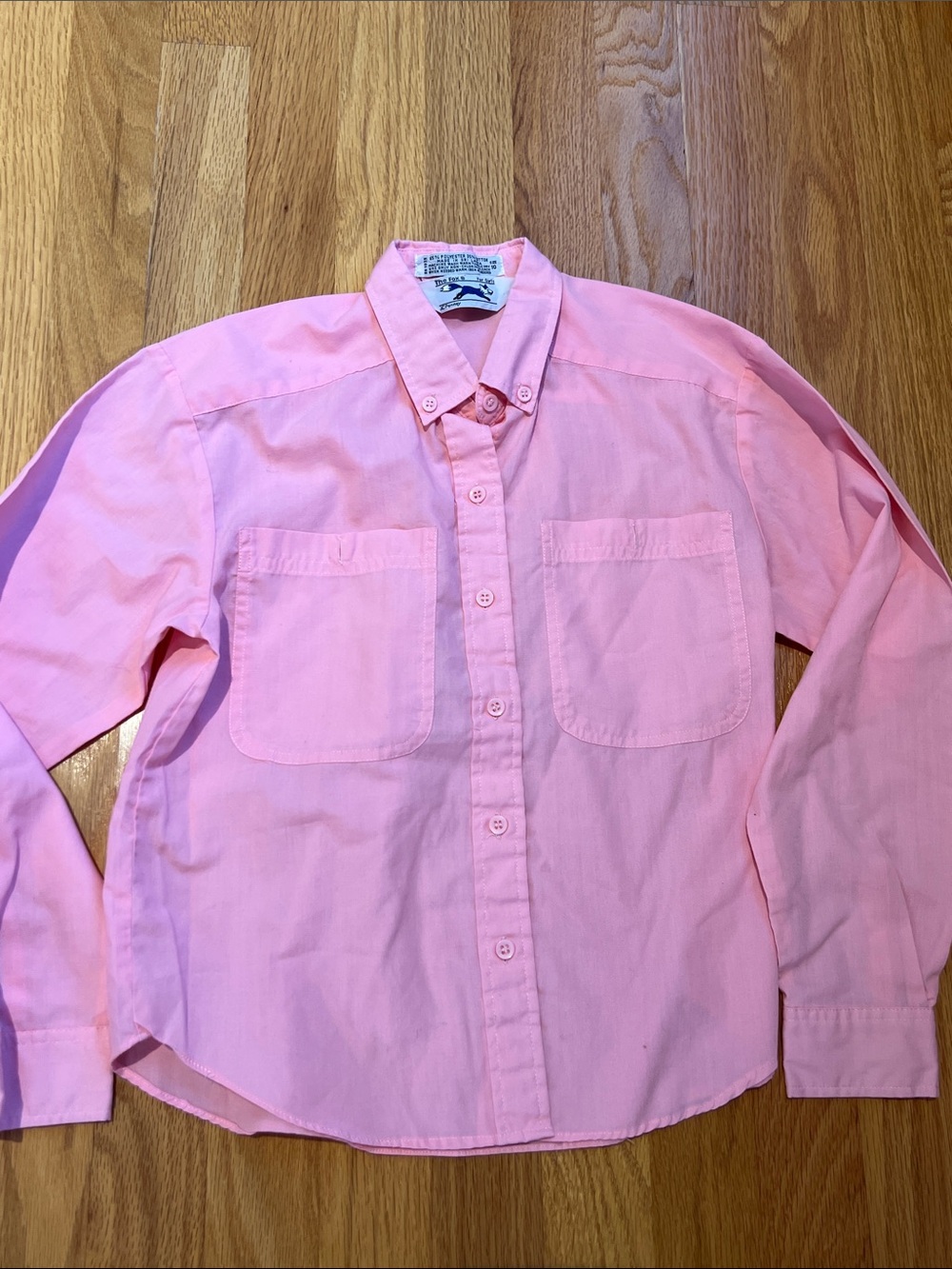 Vintage The Fox by JCPenneys Light Pink Button-Down Workshirt with Chest Pockets